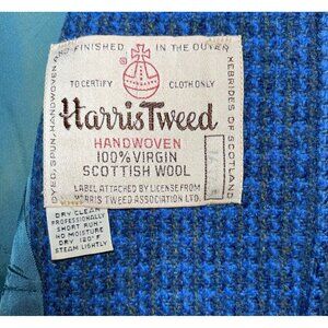 Vtg Rare Harris Tweed Wool Coat Womens Sz Medium? Aqua, Green And Blues 1 Owner